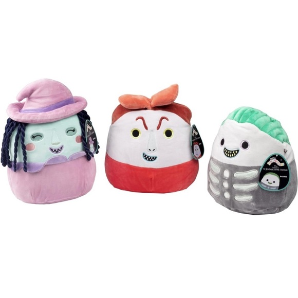 NWT SQUISHMALLOW NIGHTMARE BEFORE CHRISTMAS SET LOCK SHOCK BARREL 10” - Picture 1 of 5